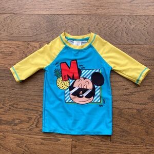Disney Mickey Mouse Rash Guard - Kids Size 4 - Boy Swim Shirt